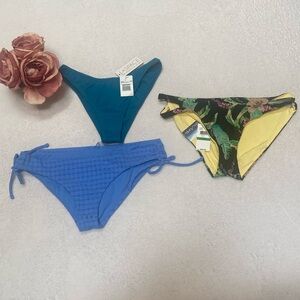 Lot Of 3 Size Large Bikini Bottoms (Raisins, Isabella Rose & L*Space)